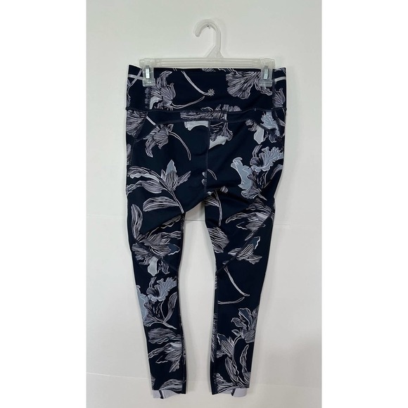 Athleta Blue Floral Sonic Cropped High Waisted Athletic Leggings Size S - Picture 6 of 10